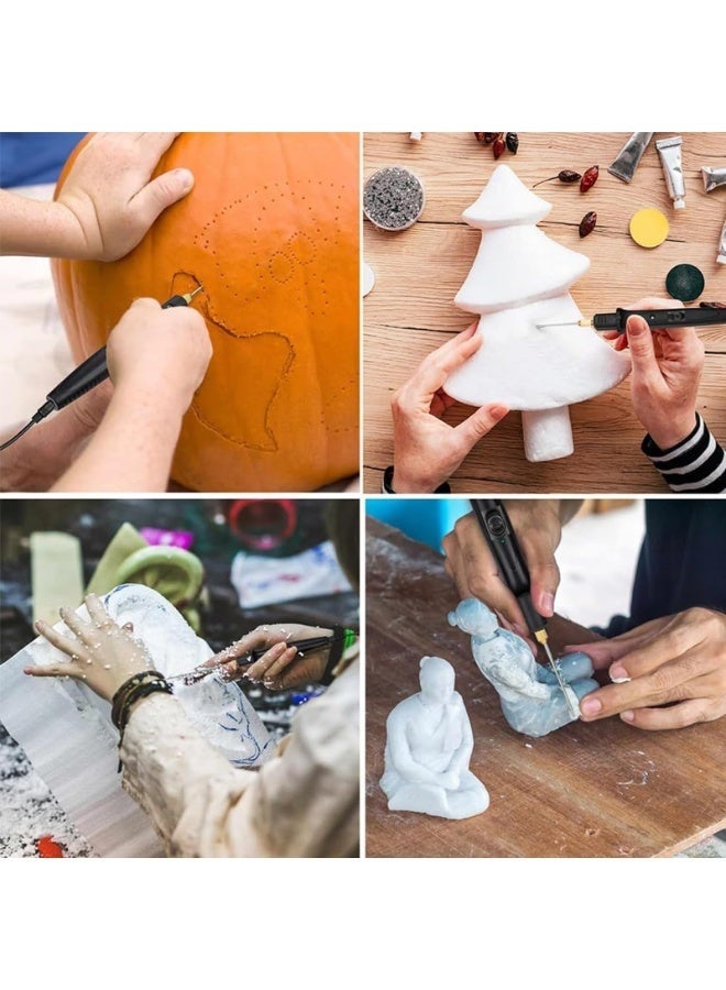 WALALLA 28W Hot Wire Foam Cutter Kit with Digital Thermostat - 10Pcs Electric Cutting Pen, 4 Interchangeable Tips for Precision Styrofoam & Foam Board Carving (100-240V) - Image 5